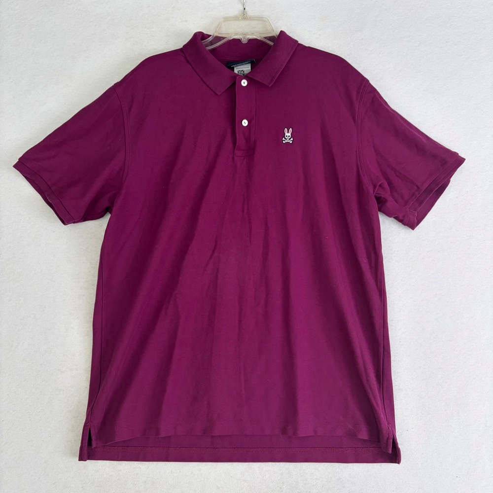Psycho Bunny Men's Classic Piqué Polo Shirt Boysenberry Purple Size 8 XXL 2XL - Picture 2 of 9